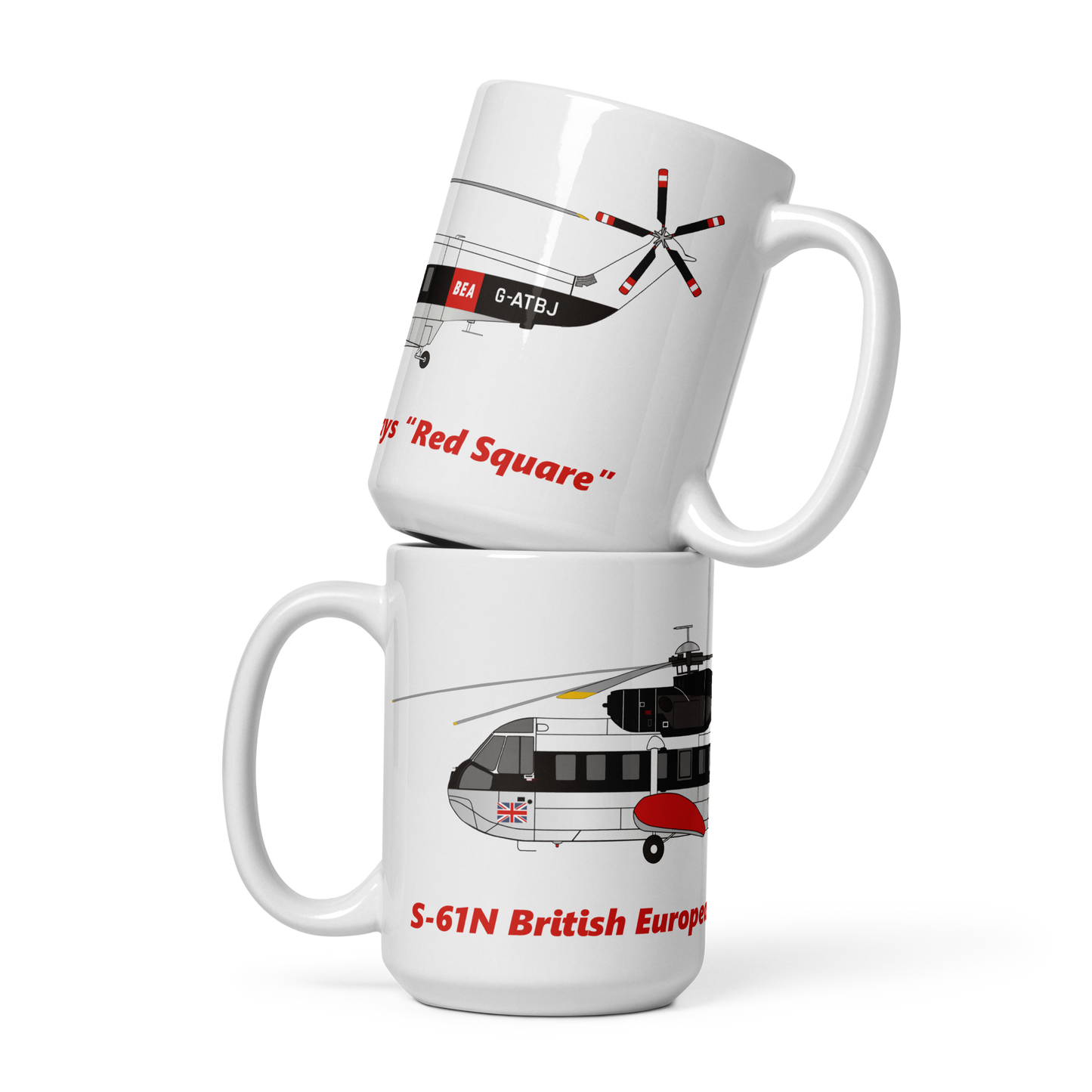 S-61N BEA "Red Square" White mug