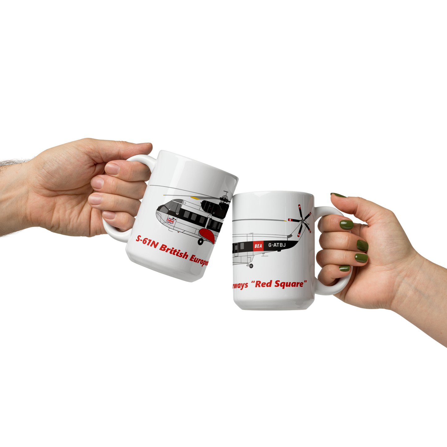 S-61N BEA "Red Square" White mug